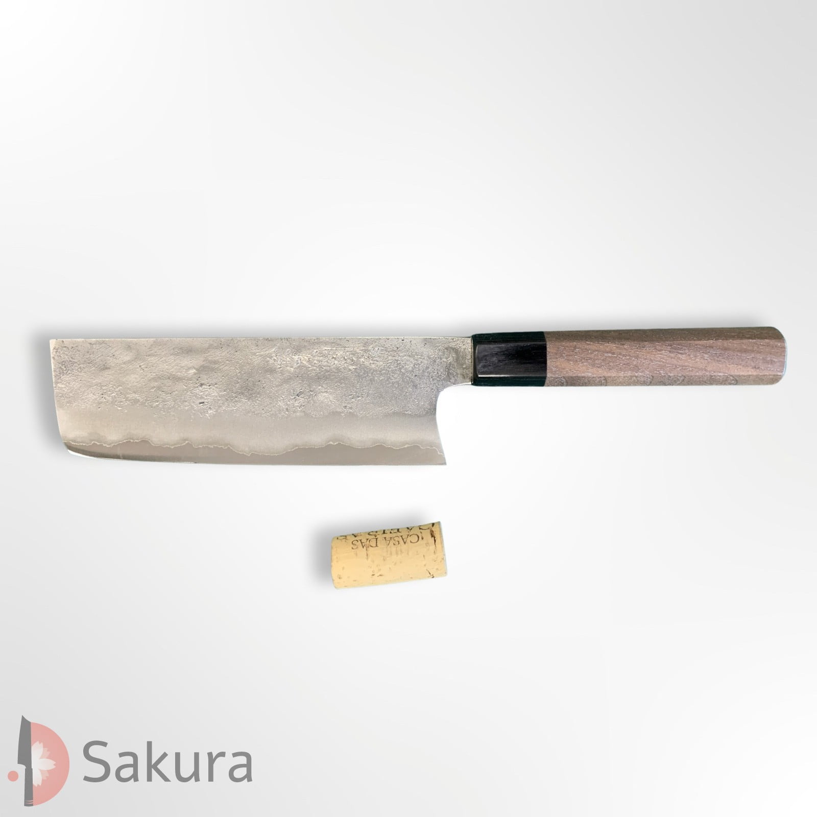סכין ירקות נַקִירִי 165מ״מ מחושלת בעבודת יד 3 שכבות: פלדת פחמן יפנית מתקדמת מסוג Aogami#2 עטופה פלדת אל-חלד  גימור מט חיספוס טבעי מאצוברה יפן – SKMATSTKKNBN16542