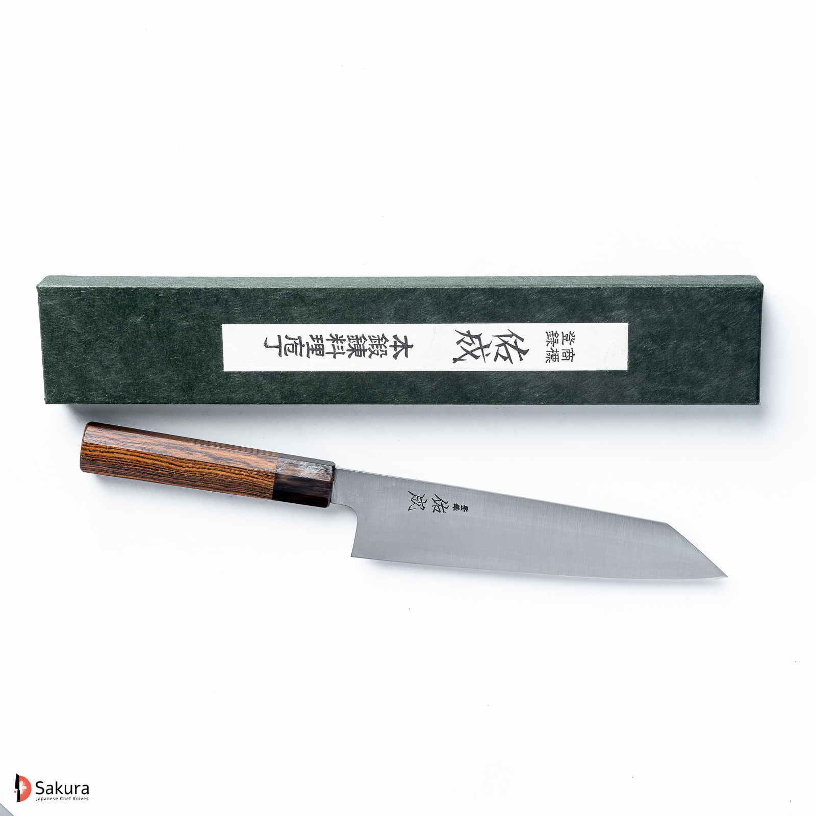 סכין שף רב תכליתית קִּירִיצוּקֶה גִּיוּטוֹ 210 מ״מ פלדת SG2 גימור מט מלוטש ידית יפנית מסורתית מתומנת עץ Bocote סוקנארי יפן מק״ט SKSUKESUK1210S32374