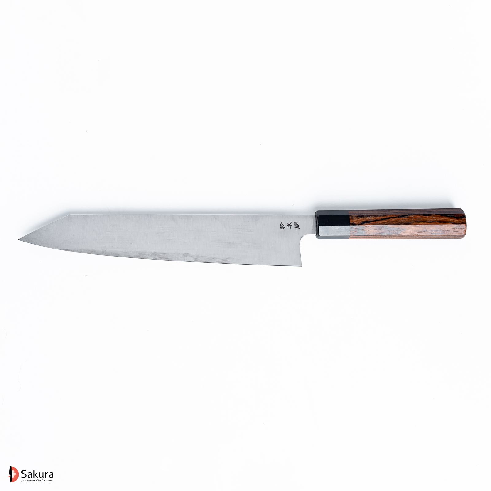 סכין שף רב תכליתית קִּירִיצוּקֶה גִּיוּטוֹ 270 מ״מ פלדת SG2 גימור מט מלוטש ידית יפנית מסורתית מתומנת עץ Bocote סוקנארי יפן מק״ט SKSUKESUK1270S32374