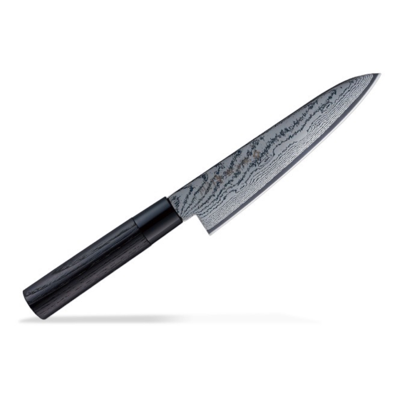 סכין שף רב-תכליתית גיוטו 180מ״מ פלדת VG-10 גימור דמשק מראה שחור 63 שכבות ידית עץ ערמון מסורתית טוג׳ירו יפן [SKTOJIFD-15931124]