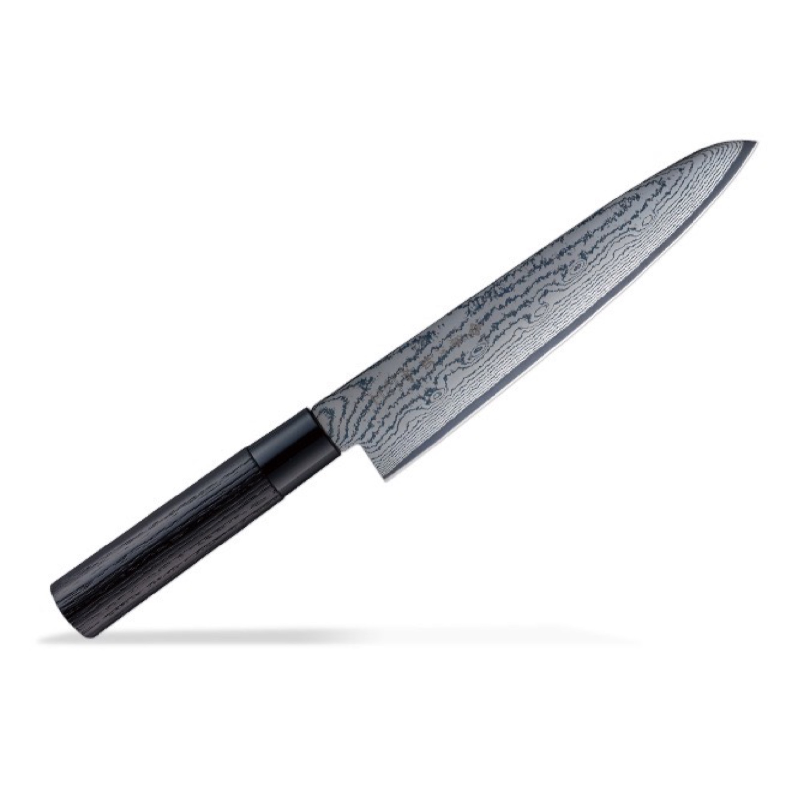 סכין שף רב-תכליתית גיוטו 210מ״מ פלדת VG-10 גימור דמשק מראה שחור 63 שכבות ידית עץ ערמון מסורתית טוג׳ירו יפן [SKTOJIFD-15941124]