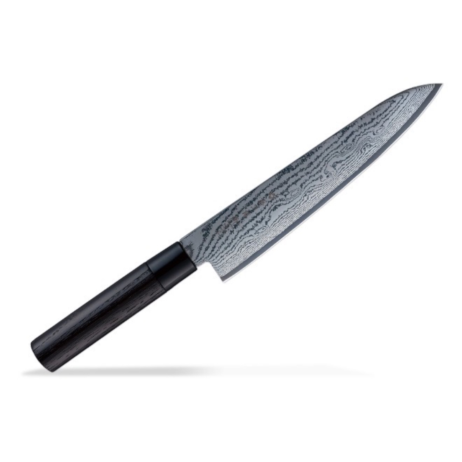 סכין שף רב-תכליתית גיוטו 240מ״מ פלדת VG-10 גימור דמשק מראה שחור 63 שכבות ידית עץ ערמון מסורתית טוג׳ירו יפן [SKTOJIFD-15951124]