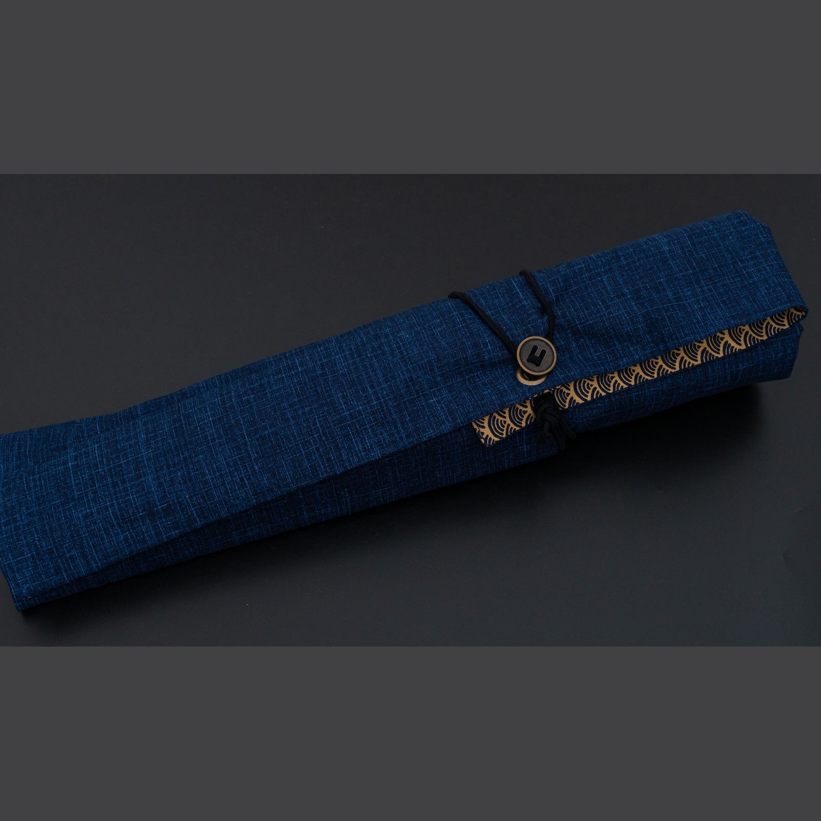 תיק סכינים מקצועי 6 כיסים בד קימונו היטוהירה יפן כותנה, דגם 001