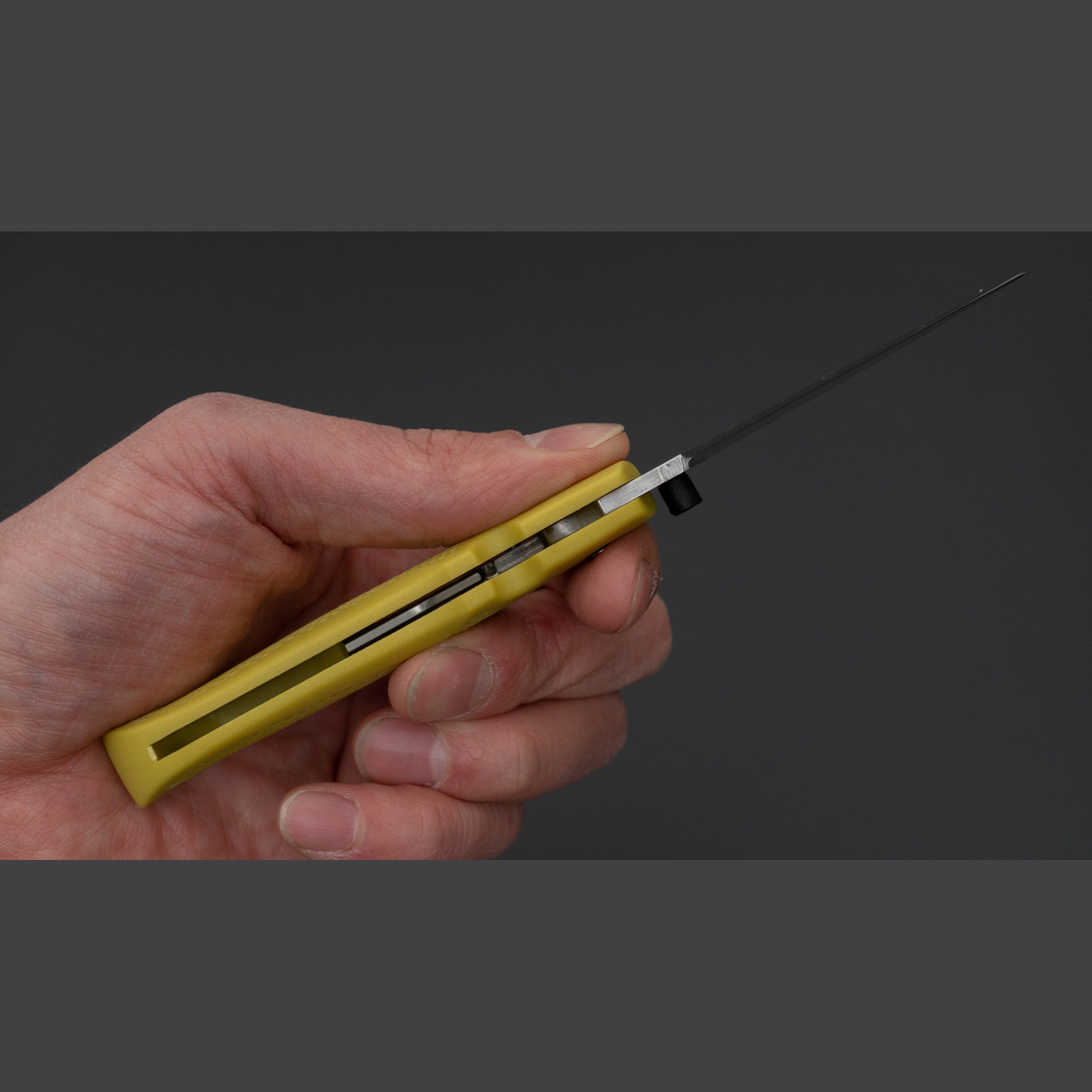 אולר מתקפל 60מ״מ AUS-8 ידית גרילון מוקי יפן [צהוב חרדל]