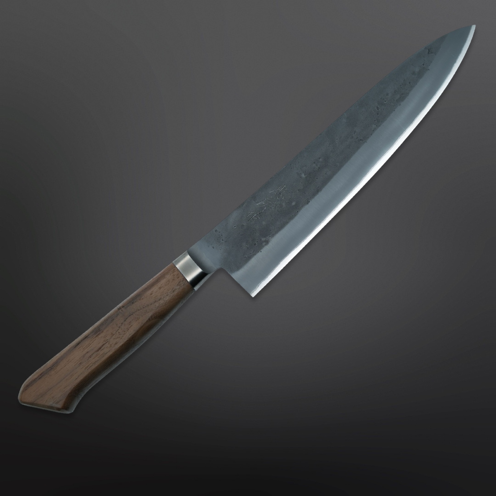 סכין שף גיוטו 210 מ”מ טדאפוסה – פלדת Aogami 2, גימור נשיג’י, ידית עץ אגוז מערבית