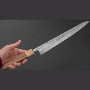 סכין סוג׳יהיקי 270 מ״מ Hitohira TD פלדת SLD בגימור Tsuchime עם ידית אגוז אוקטגונלית