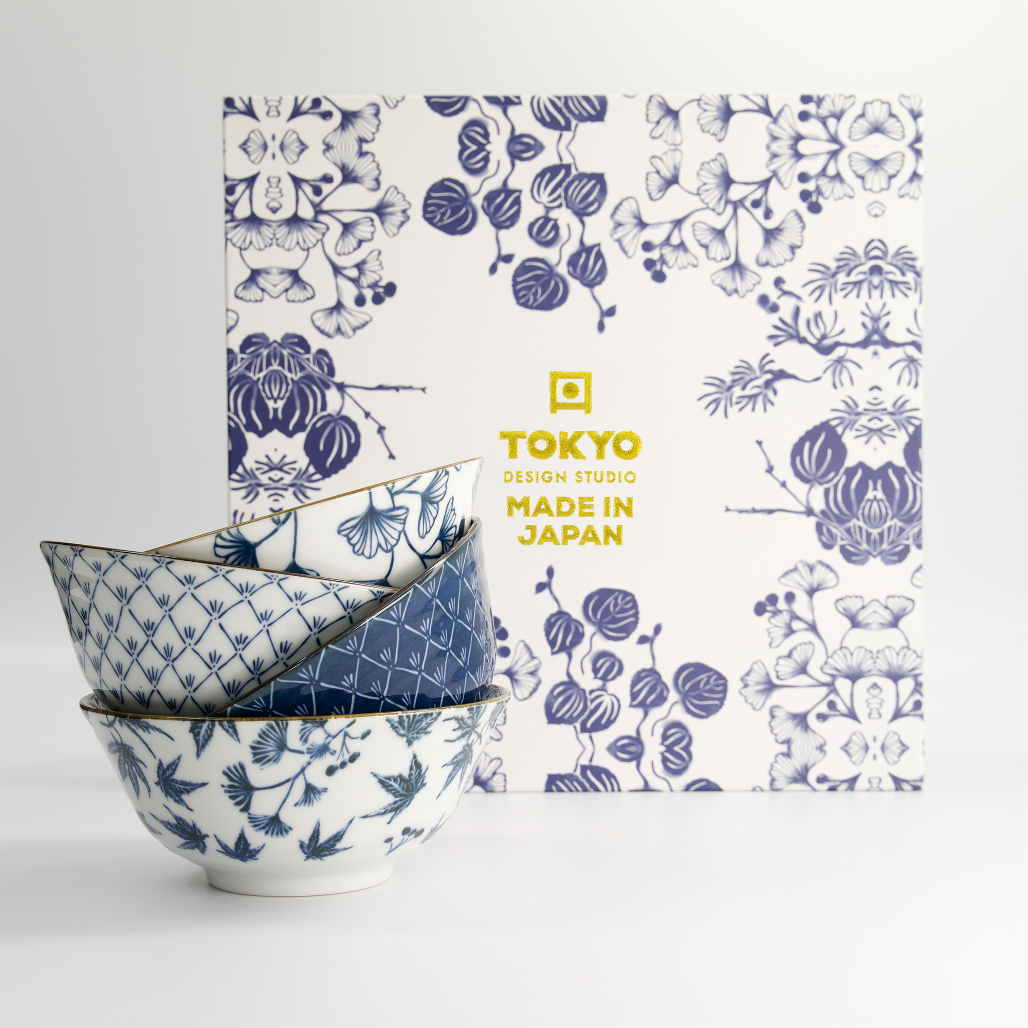 קערות פורצלן יפניות – סט 4 קערות Flora Japonica Tayo 500 מ״ל